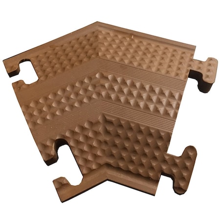 Electriduct Cable Protector 45 Deg Right Turn, 1 Channel, Rubber, Brown DO-ED-SM-T-RT-BN